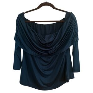 SHEIN Blue Ruched Relaxed Blouse